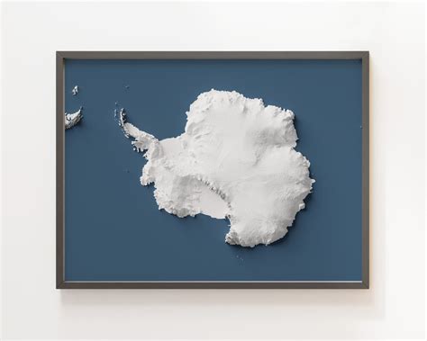 Antarctica Shaded Relief – Visual Wall Maps Studio