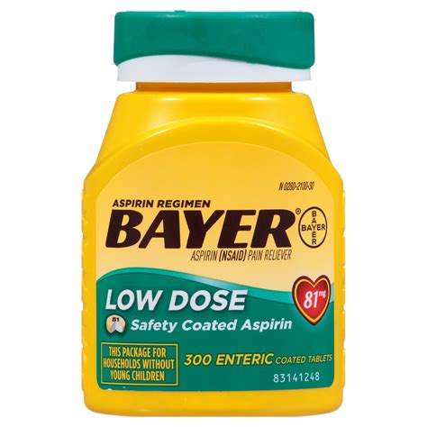 Bayer Aspirin Regimen 81mg Low Strength Coated Tablets - Aspirin (NSAID) - 300ct | Aspirin ...