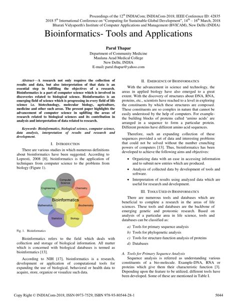 (PDF) Bioinformatics- Tools and Applications