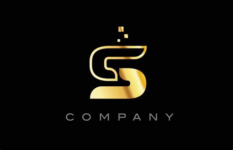 gold S alphabet letter logo icon. Creative design template for company ...