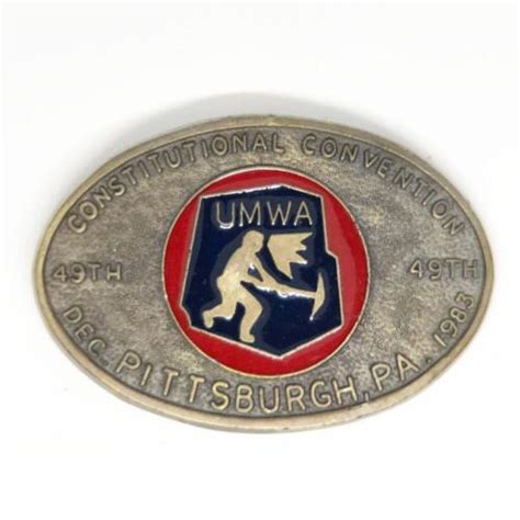 Belt Buckle UMWA United Mine Workers America Coal Convention 1983 Vintage | eBay