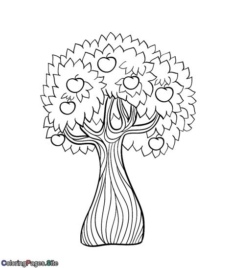 Apple tree online coloring page - Coloring Pages Online