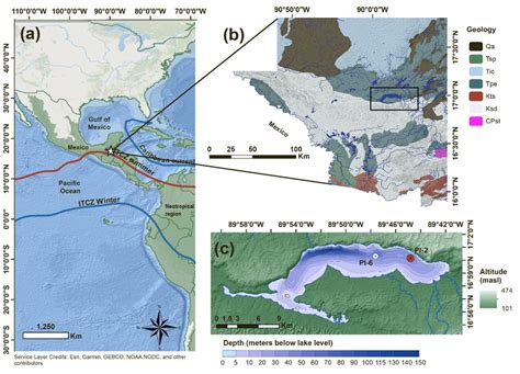 Geographic map with the location of Lake Petén Itzá. A) Location of... | Download Scientific Diagram