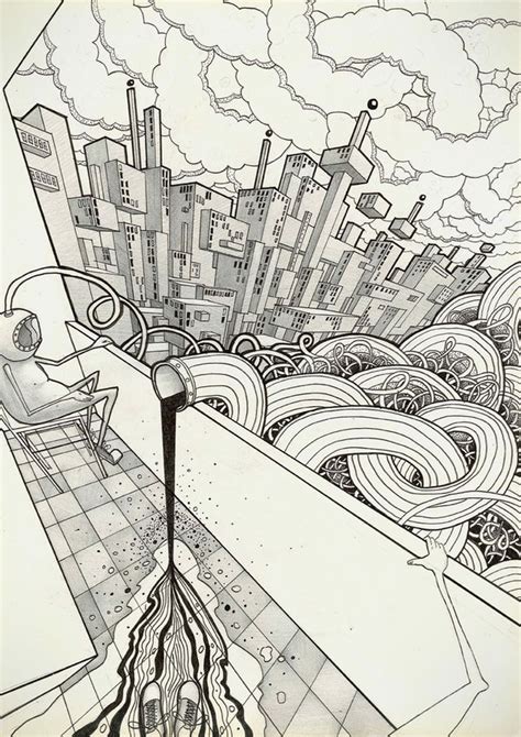 Living in a linear perspective by Vsevolod Volkov, via Behance Perspective Drawing Architecture ...