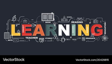 Design concept of word learning website banner Vector Image