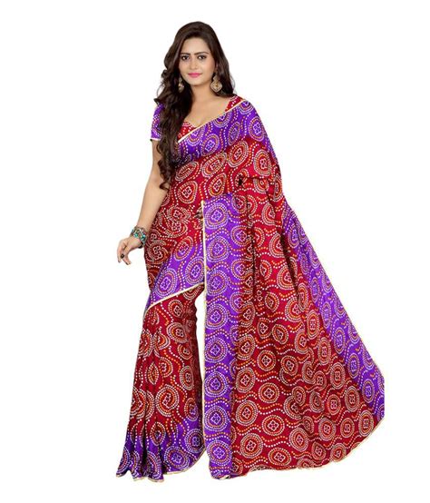 REKHA SAREES Red Pure Crepe Saree - Buy REKHA SAREES Red Pure Crepe ...