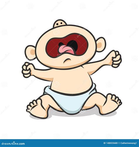 Baby Crying Loudly Vector Illustration Stock Vector - Illustration of loudly, crying: 148033680