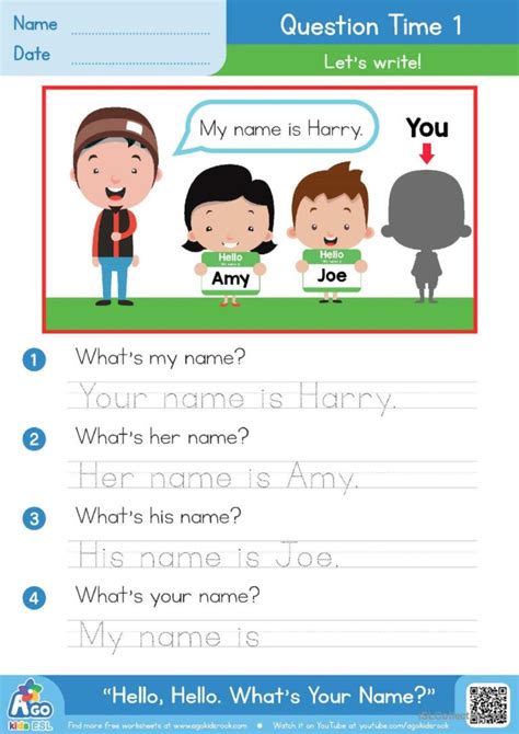 Hello, Hello. What’s Your Name? Que…: English ESL worksheets pdf & doc