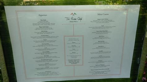 Menu at The River Café pub & bar, New York City