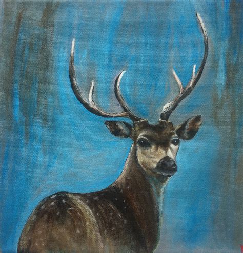 Original Wildlife Painting, stag painting, Elk painting, Deer Art in ...