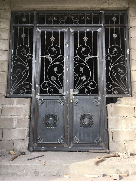 Residential Iron Grill Double Door Grill Gate Design For Main Door - See more ideas about door ...