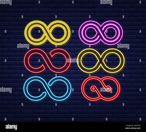 Infinity in neon icon style . Round logo. Future concept Stock Vector Image & Art - Alamy