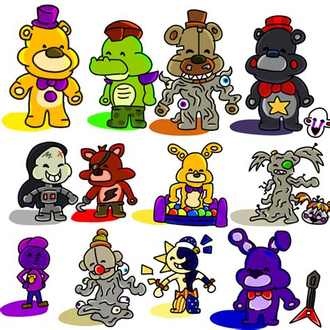 Made some FNaF characters in a "cute" style i dunno... : r/fivenightsatfreddys