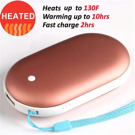 KEROLFFU Rechargeable Hand Warmer 5200mAH Electronic Portable Heating USB Backup Power Back ...