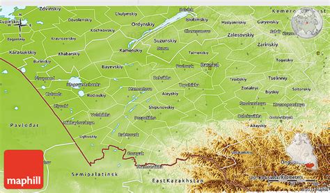 Physical 3D Map of Altai Krai