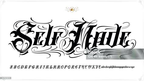 Self Made Tattoo Lettering Stock Illustration - Download Image Now - Tattoo, Typescript, Letter ...