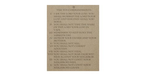 The Ten Commandments: Wood Wall Art | Zazzle