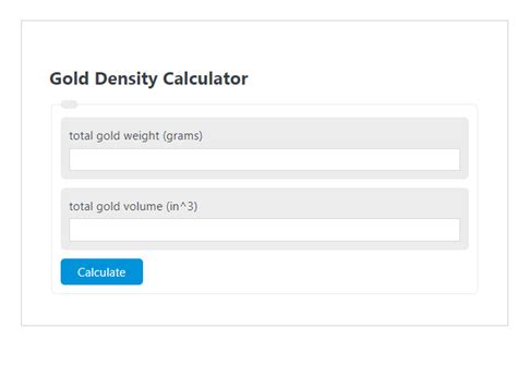 Gold Density Calculator - Calculator Academy