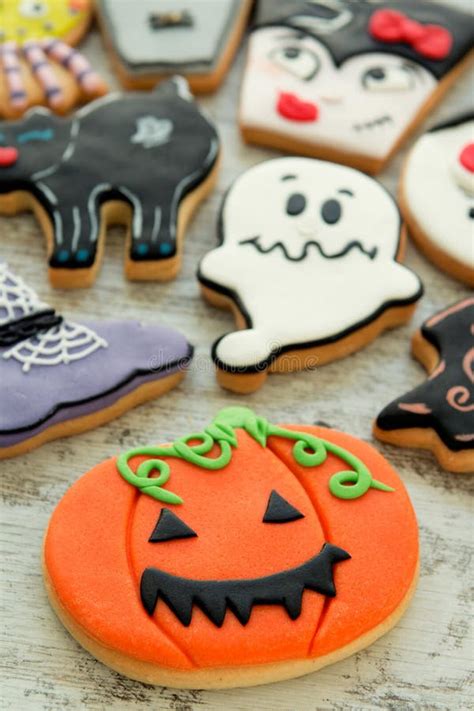 Halloween Cookies with Different Shapes Stock Photo - Image of biscuit, frosting: 77957850