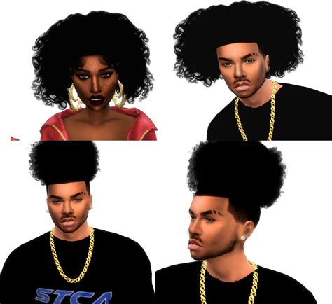 Curly hairs for male and female sims // sims 4 cc // custom content hairstyle // by XXBlackSims ...