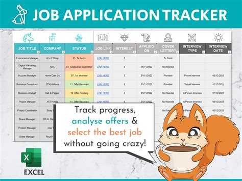 Job Application Tracker Excel Template Job Application Template Job ...