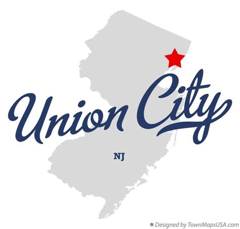 Map of Union City, NJ, New Jersey