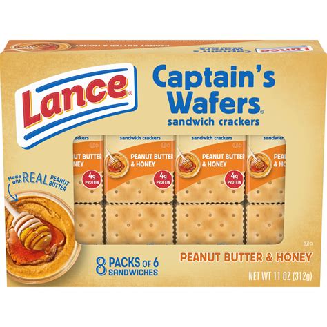 Lance Captain's Wafers Peanut Butter & Honey Sandwich Crackers - Shop Crackers & breadsticks at ...