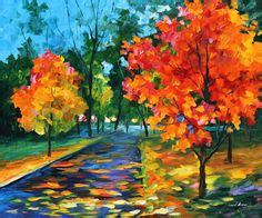 Fall paintings are great in terms of vivid colors. This example of ...