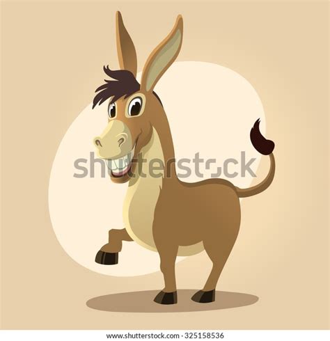 Cartoon Donkey Smile Happy Cartoon Style Stock Vector (Royalty Free) 325158536