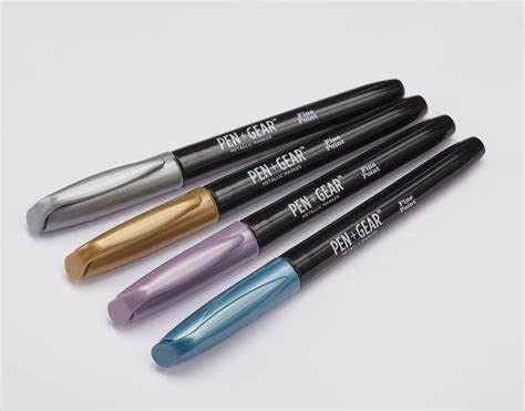 Pen + Gear Metallic Permanent Marker, Multicolor, Fine Tip, 4 Count - Walmart.com - Walmart.com