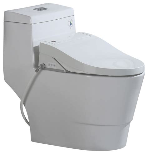 WoodBridge Luxury Elongated One Piece Toilet With Advanced Bidet Seat - Contemporary - Toilets ...