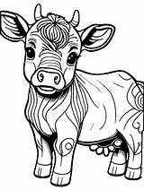Cute Baby Cows Coloring Page · Creative Fabrica sketch template