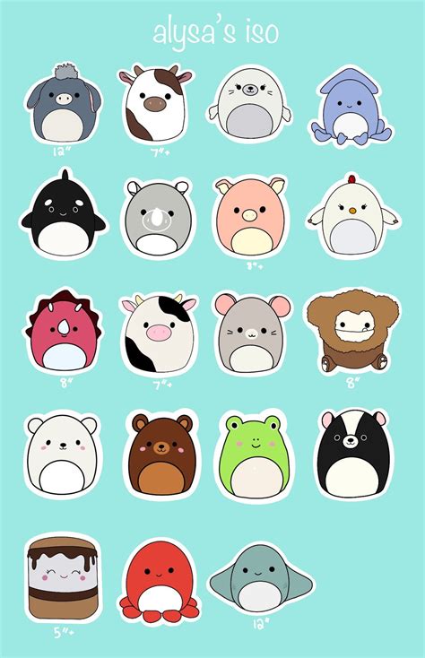 Hand drawn squishmallow ISO list | Etsy