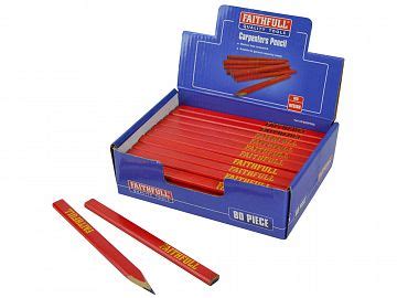 Carpenters Pencils Red - Medium - CDU of 80 | FaithfullTools.com