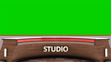 Virtual Studio Desk Green Screen | Wooden News Desk Background - YouTube