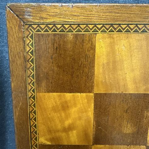 VINTAGE ANTIQUE INLAID Oak wood chess Checkers Backgammon Game board 17.5” $65.00 - PicClick