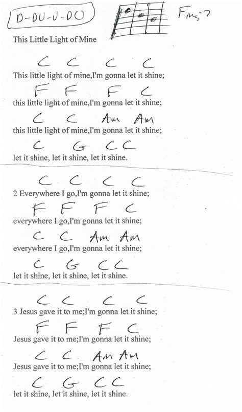 Chords For This Little Light Of Mine | Chords And Lyrics