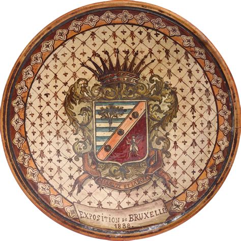 Rare 19th Century Collectors Plate from the 1888 Brussels International Exposition Coat Of Arms ...