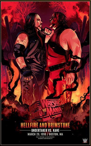 WrestleMania 14 Undertaker vs Kane Legendary Moments Poster | Pro Wrestling | Fandom