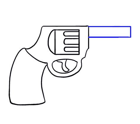 How to Draw a Cartoon Revolver | Easy Drawing Guides