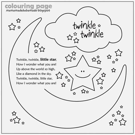 Mama-made, baba-made: Twinkle, twinkle, little star (colouring page)