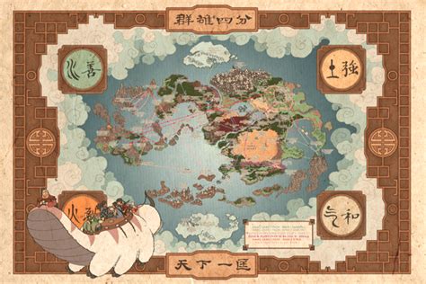 Avatar: The Last Airbender map (w/ labels & paths) | "Whaddaya buyin'?"