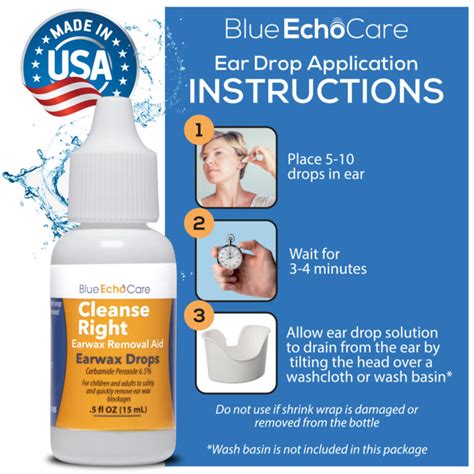 Cleanse Right Ear Wax Drops, USA Made Ear Wax Removal Drops, 1 Bottle of .5OZ, to Remove Earwax ...