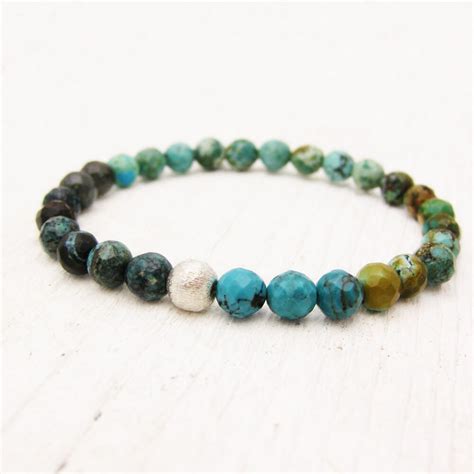 Natural Turquoise Bead Bracelet / Raw Untreated / Multicolored