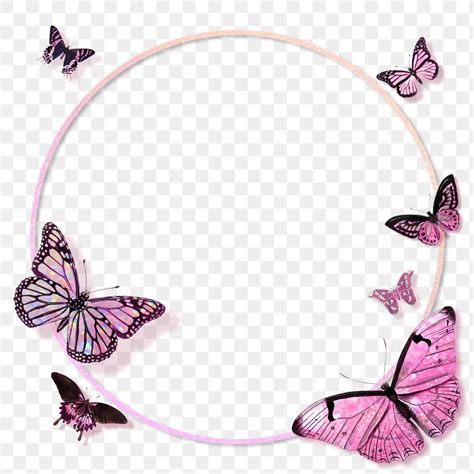 Circle pink butterfly frame design element | free image by rawpixel.com ...