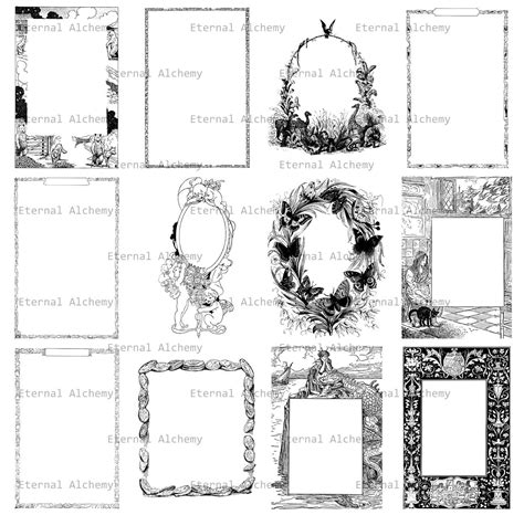 Decorative Elements Clipart Collection Set 6 Pictorial Frames 32 Separate Images Instant ...