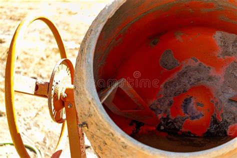 Industrial Concrete Mixer at a Construction Site. Mixing Concrete and Mortar on Site Stock Image ...