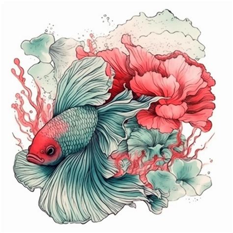 Premium Photo | Watercolor painting of beautiful betta fish