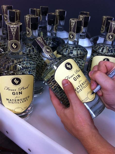 Four Peel Gin from Watershed Distillery. All of our bottles get hand-written batch numbers ...