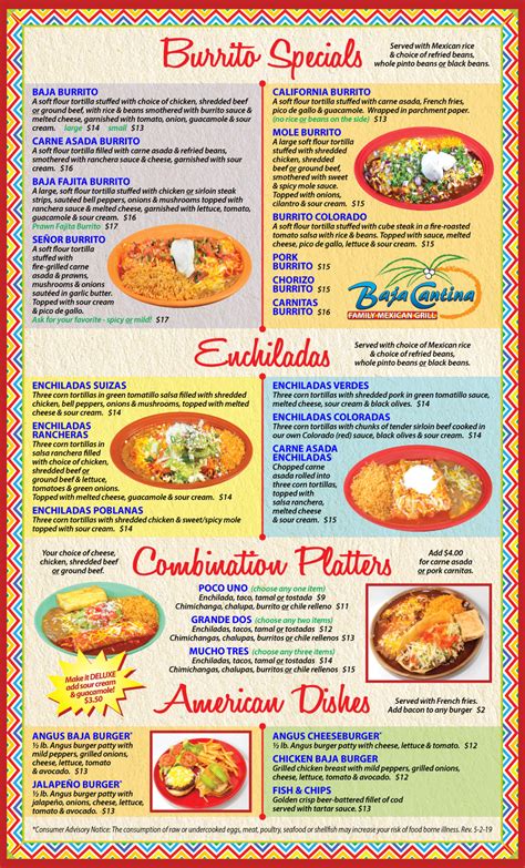 Baja Cantina Sequim Menu - A Family Mexican Restaurant in Sequim ...